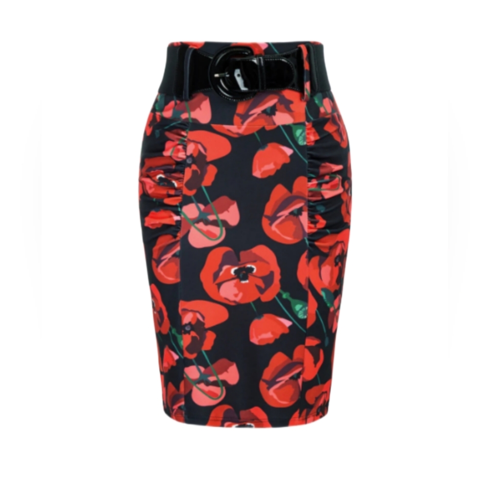 Floral pencil skirt